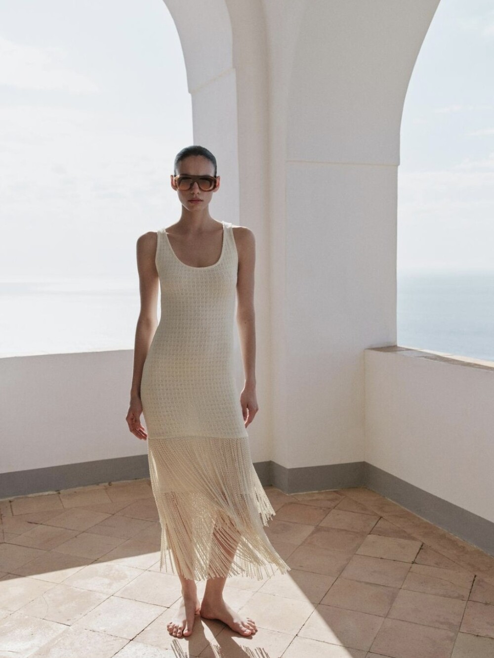 TEXTURED FRINGED DRESS - Picture 2 of 8